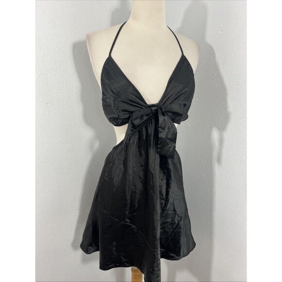Fredericks Slip Dress Womens Large Black‎ Fairycore 90s Y2K - Picture 1 of 9